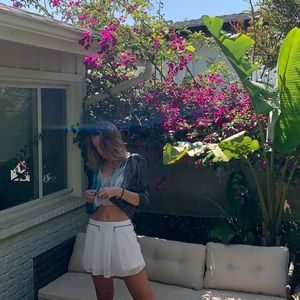 Zara Crisp White Skort with Zippers